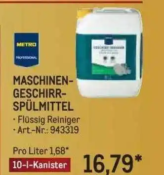 METRO Metro professional maschinengeschirrspülmittel Angebot