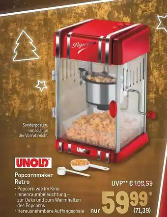 METRO Unold popcornmaker retro Angebot