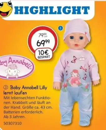 Vedes Baby Annabell Lilly lernt laufen Angebot