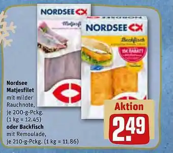 REWE Nordsee matjesfilet oder backfisch Angebot