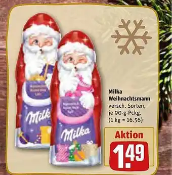 REWE Milka weihnachtsmann Angebot