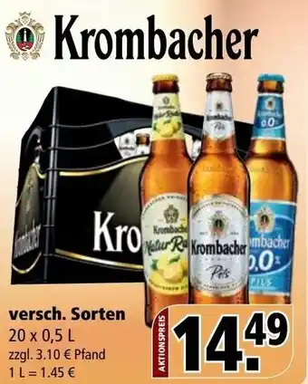 Getränke Rössler Krombacher 20x0,5 L Angebot