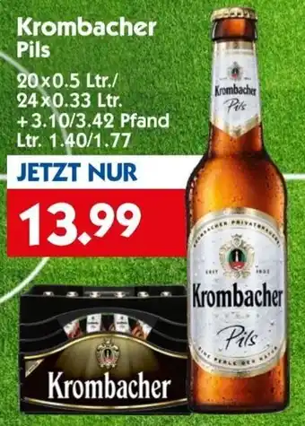 Hol'ab Getränkemarkt Krombacher Pils 20x0,5/24x0,33 Ltr. Angebot