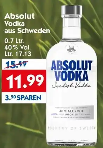 Hol'ab Getränkemarkt Absolut Vodka 0,7 Ltr. Angebot