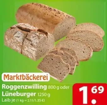 Famila Nord Ost Marktbäckerei Roggenzwilling 800 g, Lünerburger 1250 g Angebot