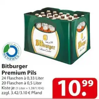 Famila Nord Ost Bitburger Premium Pils 24 Flaschen 0,33 Liter Angebot