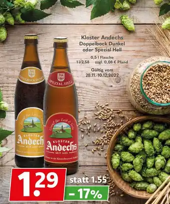 Getränkeland Kloster andechs doppelbock dunkel oder spezial hell Angebot