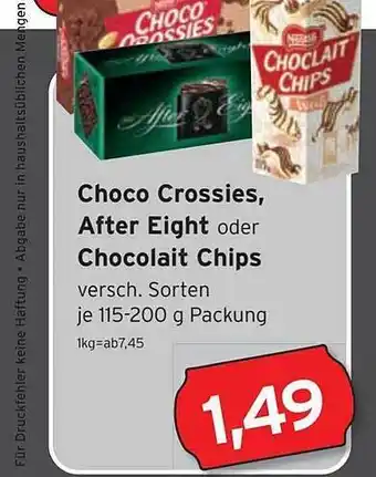 CAP Markt Choco crossies, after eight oder chocolait chips Angebot