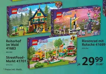 Selgros Lego friends reiterhof im wald 41683, streetfood-markt 41701, riesenrad mit rutsche 41689 Angebot