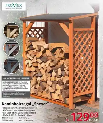 Selgros Promex kaminholzregal „speyer“ Angebot