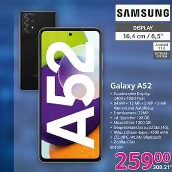 Selgros Samsung galaxy a52 Angebot