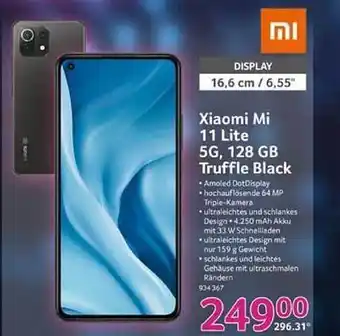 Selgros Xiaomi mi 11 lite 5g, 128 gb truffle black Angebot