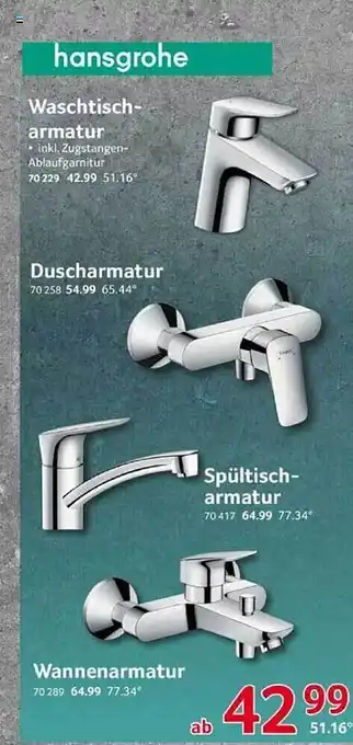 Selgros Hansgrohe waschtischarmatur Angebot