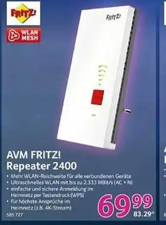 Selgros Avm fritz! repeater 2400 Angebot