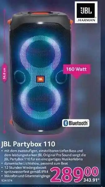 Selgros Jbl partybox 110 Angebot