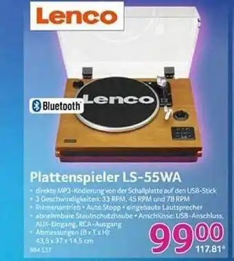 Selgros Lenco plattenspieler ls-55wa Angebot