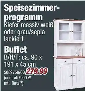 Poco Speisezimmer programm, buffet Angebot