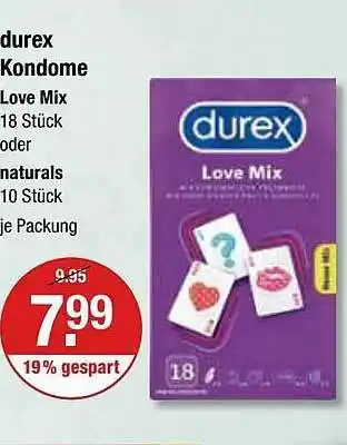 V Markt Durex kondome love mix oder naturals Angebot