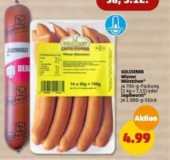 PENNY Golssener wiener würstchen oder jagdwurst Angebot