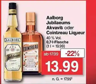 Famila Nord West Aalborg jubilaeums akvavit oder cointreau liqueur Angebot