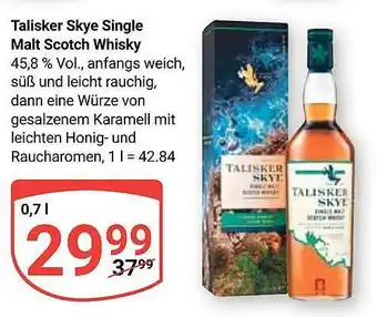 Globus Talisker skye single malt scotch whisky Angebot