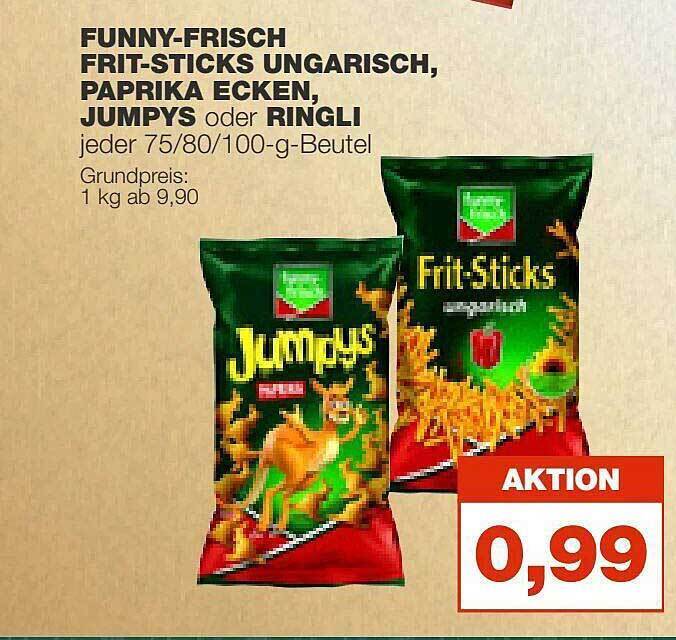 Funnyfrisch fritsticks ungarisch, paprika ecken, jumpys ode ringli