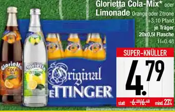 E-Center Glorietta Cola Mix oder Limonade 20x0,5L Flasche Angebot