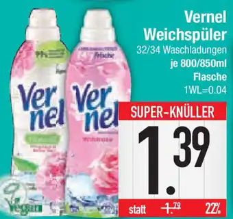 E-Center Vernel Weichspüler 800/850ml Flasche Angebot