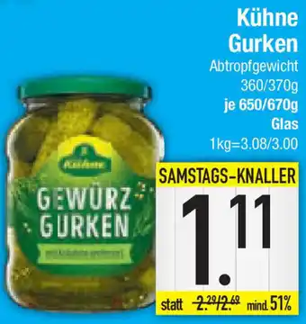 E-Center Kühne Gurken 650/670g Glas Angebot