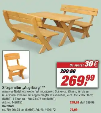toom Baumarkt Sitzgarnitur ,,Augsburg" Angebot