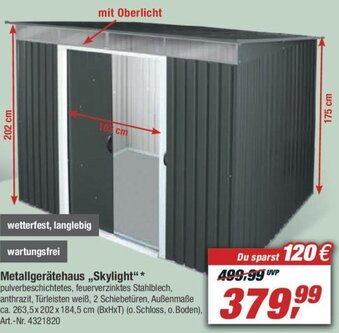 toom Baumarkt Metallgerätehaus ,,Skylight" Angebot