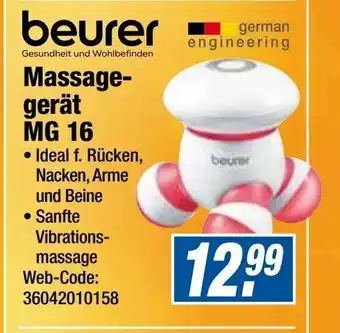 Expert Beurer Massagegerät MG 16 Angebot