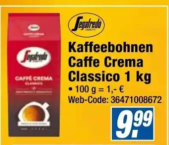 Expert Segafredo Kaffeebohnen Caffe Crema Classico 1kg Angebot