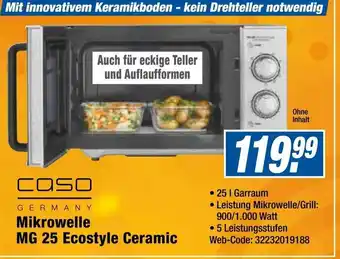 Expert Caso Germany Mikrowelle MG 25 Ecostyle Ceramic Angebot