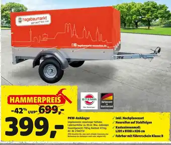 Hagebau PKW Anhänger Angebot