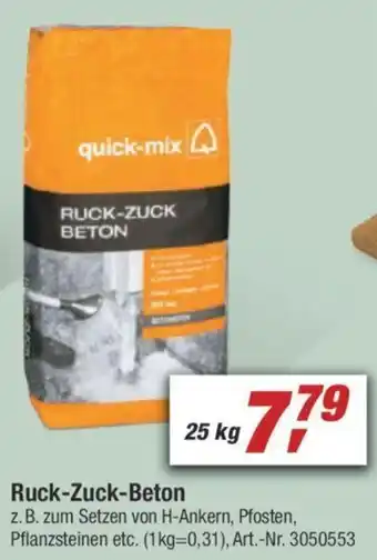 toom Baumarkt Ruck Zuck Beton 25kg Angebot