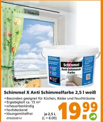 Globus Baumarkt Schimmel X Anti Schimmelfarbe 2,5 L weiß Angebot