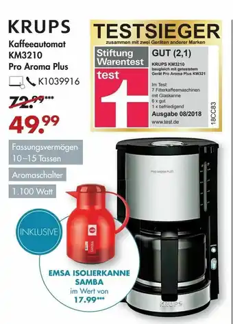 Galeria Krups Kaffeautomat KM3210 Pro Aroma Plus Angebot