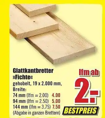 B1 Discount Baumarkt Glattkantbretter „fichte“ Angebot