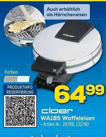 Euronics Berlet Cloer wa185 wafffeleisen Angebot