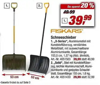 toom Baumarkt Fiskars schneeschieber „x-series“ Angebot