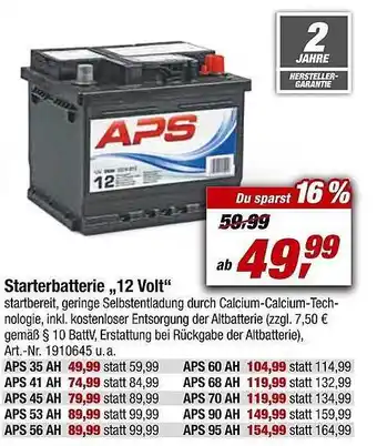 toom Baumarkt Aps starterbatterie „12 volt“ Angebot