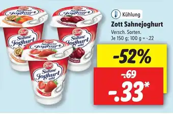 Lidl Zott Sahnejoghurt 150g Angebot