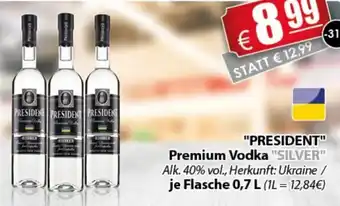 LEDO President Premium Vodka Silver 0,7 L Flasche Angebot