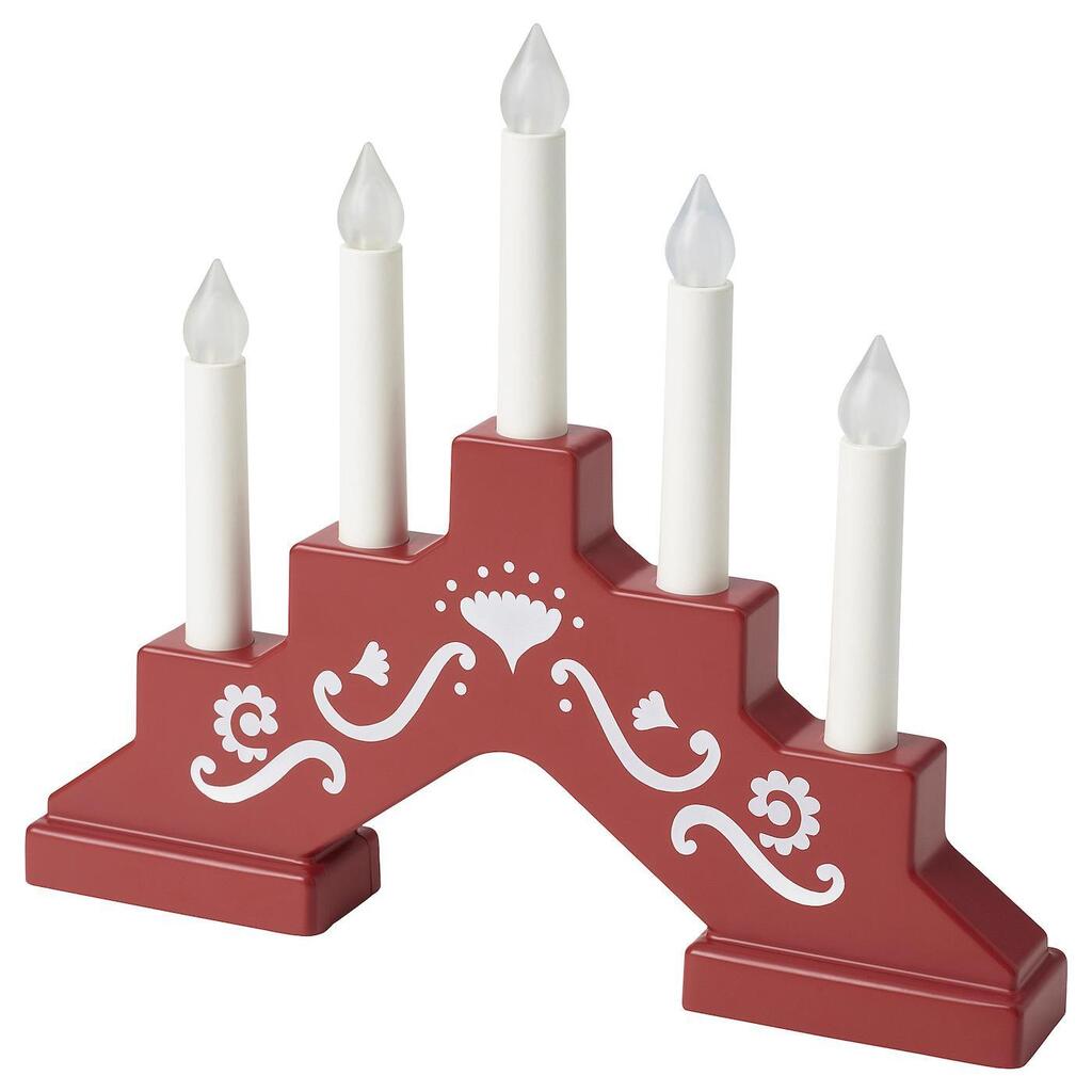 Stråla kerzenständer 5-armig, led batteriebetrieben/mini rot Angebot bei IKEA