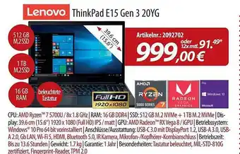 ACom PC Lenovo thinkpad e15 gen 3 20yg Angebot