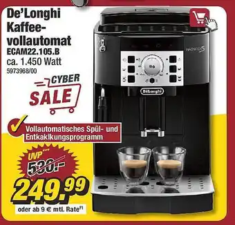 Poco De'longhi kaffeevollautomat ecam22.105.b Angebot