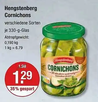 V Markt Hengstenberg cornichons Angebot