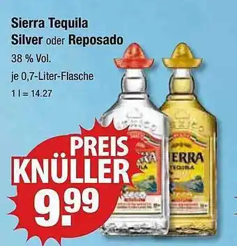 V Markt Sierra tequila silver oder reposado Angebot