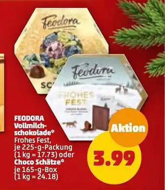 PENNY Feodora vollmilchschokolade oder choco schätze Angebot